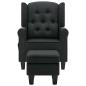 Preview: Massagesessel mit Hocker Dunkelgrau Stoff