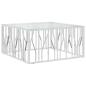Preview: Couchtisch 100x100x50 cm Edelstahl und Glas