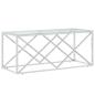 Preview: Couchtisch 110x45x45 cm Edelstahl und Glas