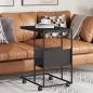 Preview: ARDEBO.de - Beistelltisch mit Rollen Schwarz 55x36x63,5 cm Holzwerkstoff