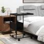 Preview: Beistelltisch mit Rollen Schwarz 55x36x63,5 cm Holzwerkstoff