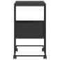 Preview: Beistelltisch mit Rollen Schwarz 55x36x63,5 cm Holzwerkstoff
