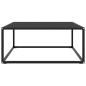 Preview: Couchtisch Schwarz mit Schwarzem Glas 80x80x35 cm