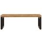Preview: Couchtisch 100x50x35 cm Massivholz Mango und Stahl