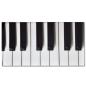 Preview: Couchtisch mit Glasplatte Klavier-Aufdruck