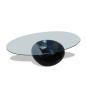 Preview: Couchtisch mit Ovaler Glasplatte Hochglanz Schwarz