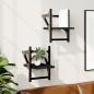 Preview: ARDEBO.de - Wandregale mit Stangen 2 Stk. Schwarz 20x25x30 cm