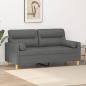 Preview: ARDEBO.de - 2-Sitzer-Sofa mit Zierkissen Dunkelgrau 140 cm Stoff