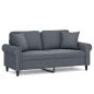 Preview: 2-Sitzer-Sofa mit Zierkissen Dunkelgrau 140 cm Samt