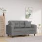 Preview: ARDEBO.de - 2-Sitzer-Sofa mit Kissen Dunkelgrau 120 cm Mikrofasergewebe