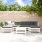 Preview: ARDEBO.de - 7-tlg. Garten-Lounge-Set mit Kissen Wei? Massivholz