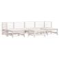 Preview: 7-tlg. Garten-Lounge-Set mit Kissen Wei? Massivholz