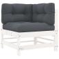 Preview: 7-tlg. Garten-Lounge-Set mit Kissen Wei? Massivholz