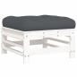 Preview: 7-tlg. Garten-Lounge-Set mit Kissen Wei? Massivholz