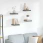 Preview: ARDEBO.de - Schweberegale 4 Stk. Hochglanz-Grau 23x23,5x3,8 cm MDF
