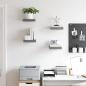 Preview: Schweberegale 4 Stk. Hochglanz-Grau 23x23,5x3,8 cm MDF