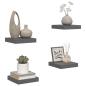 Preview: Schweberegale 4 Stk. Hochglanz-Grau 23x23,5x3,8 cm MDF