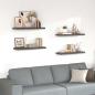 Preview: ARDEBO.de - Schweberegale 4 Stk. Hochglanz-Grau 80x23,5x3,8 cm MDF
