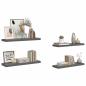 Preview: Schweberegale 4 Stk. Hochglanz-Grau 80x23,5x3,8 cm MDF