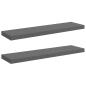 Preview: Schweberegale 2 Stk. Hochglanz-Grau 90x23,5x3,8 cm MDF