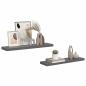 Preview: Schweberegale 2 Stk. Hochglanz-Grau 90x23,5x3,8 cm MDF