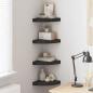 Preview: ARDEBO.de - Eck-Schweberegale 4 Stk. Schwarz 25x25x3,8 cm MDF