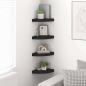 Preview: Eck-Schweberegale 4 Stk. Schwarz 25x25x3,8 cm MDF
