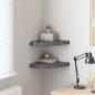 Preview: ARDEBO.de - Eck-Schweberegale 2 Stk. Hochglanz-Grau 35x35x3,8 cm MDF