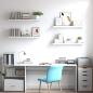 Preview: Schweberegale 4 Stk. Eichen-Optik und Wei? 80x23,5x3,8 cm MDF