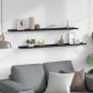 Preview: Wandregale 2 Stk. Schwarz 115x9x3 cm