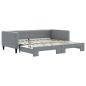 Preview: Tagesbett Ausziehbar Hellgrau 100x200 cm Stoff