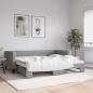 Preview: ARDEBO.de - Tagesbett Ausziehbar Hellgrau 90x190 cm Stoff