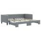 Preview: Tagesbett Ausziehbar Hellgrau 90x190 cm Stoff