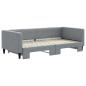 Preview: Tagesbett Ausziehbar Hellgrau 90x190 cm Stoff