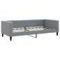 Preview: Tagesbett Ausziehbar Hellgrau 90x190 cm Stoff