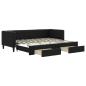 Preview: Tagesbett Ausziehbar mit Schubladen Schwarz 80x200 cm Stoff