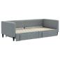 Preview: Tagesbett Ausziehbar mit Schubladen Hellgrau 90x190 cm Stoff