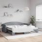 Preview: ARDEBO.de - Tagesbett Ausziehbar Hellgrau 100x200 cm Stoff