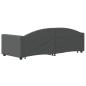 Preview: Tagesbett Ausziehbar mit Schubladen Dunkelgrau 80x200 cm Stoff