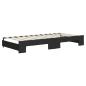 Preview: Tagesbett Ausziehbar Schwarz 90x200 cm Stoff