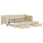 Preview: Tagesbett Ausziehbar mit Schubladen Creme 80x200 cm Stoff