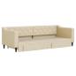 Preview: Tagesbett Ausziehbar mit Schubladen Creme 80x200 cm Stoff