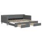 Preview: Tagesbett Ausziehbar mit Schubladen Dunkelgrau 90x200 cm Stoff