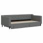 Preview: Tagesbett Ausziehbar mit Schubladen Dunkelgrau 90x200 cm Stoff