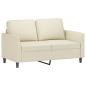 Preview: 2-Sitzer-Sofa Creme 120 cm Kunstleder