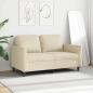 Preview: 2-Sitzer-Sofa Creme 120 cm Kunstleder