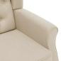 Preview: Sessel mit Fußhocker Creme Stoff