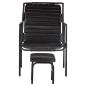 Preview: Relaxsessel mit Fu?hocker Schwarz Echtleder