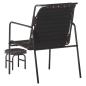 Preview: Relaxsessel mit Fu?hocker Schwarz Echtleder