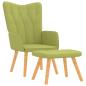 Preview: Relaxsessel mit Hocker Grün Stoff